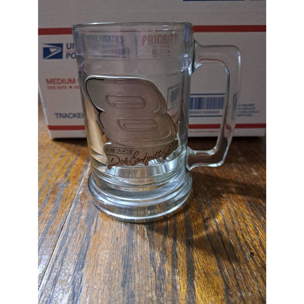 Vintage Nascar Dale Earnhardt Jr Clear Handled Mug, Glass, Cup #8